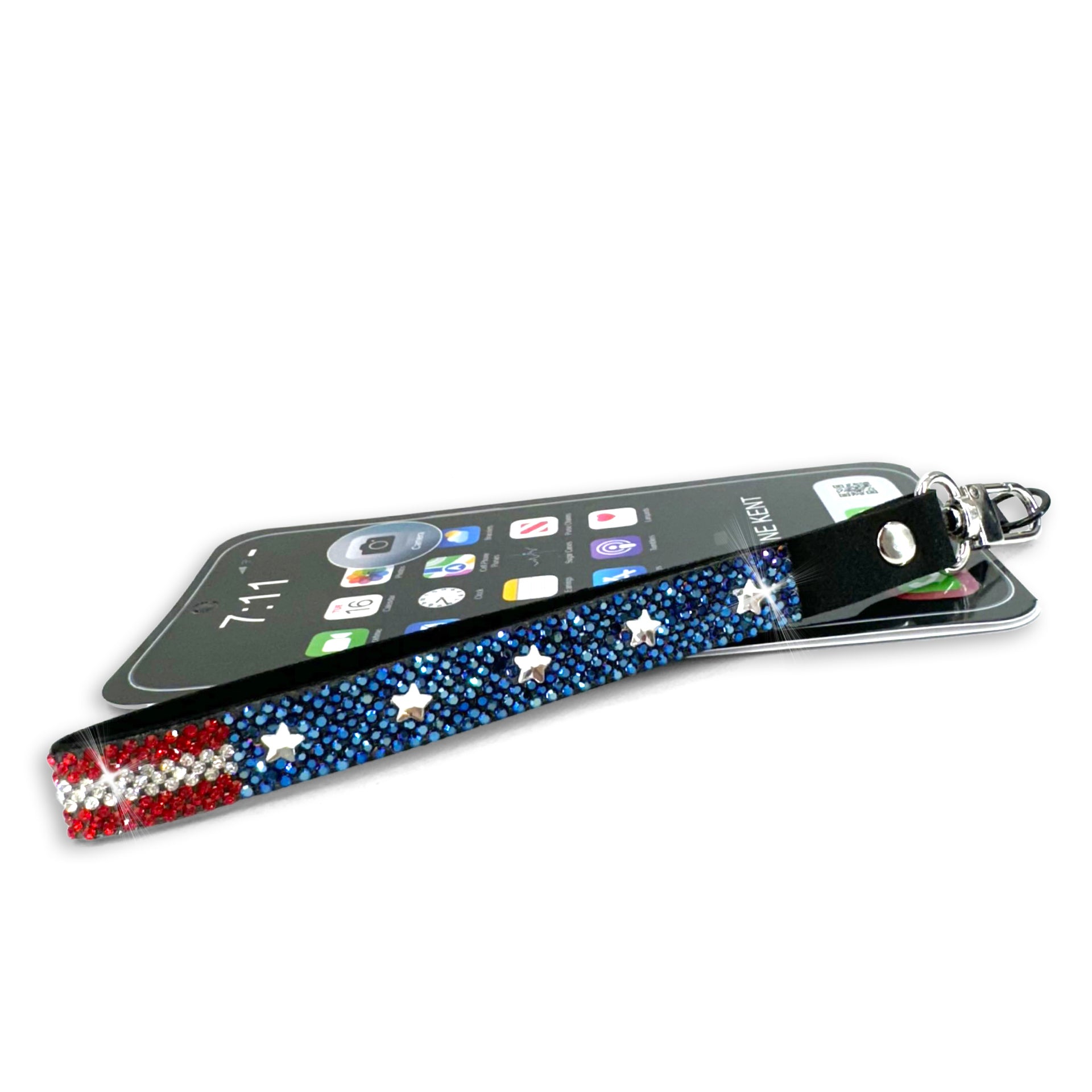 PHONE WRIST LANYARD AMERICAN RED WHITE BLUE