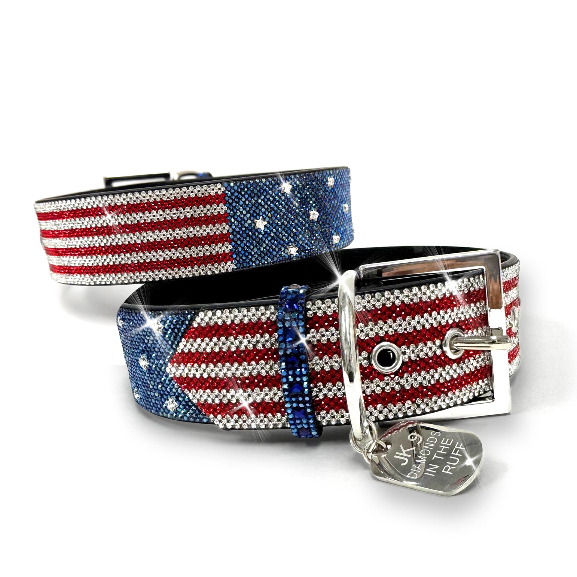 DIAMONDS IN THE RUFF AMERICAN DOG COLLAR LARGE