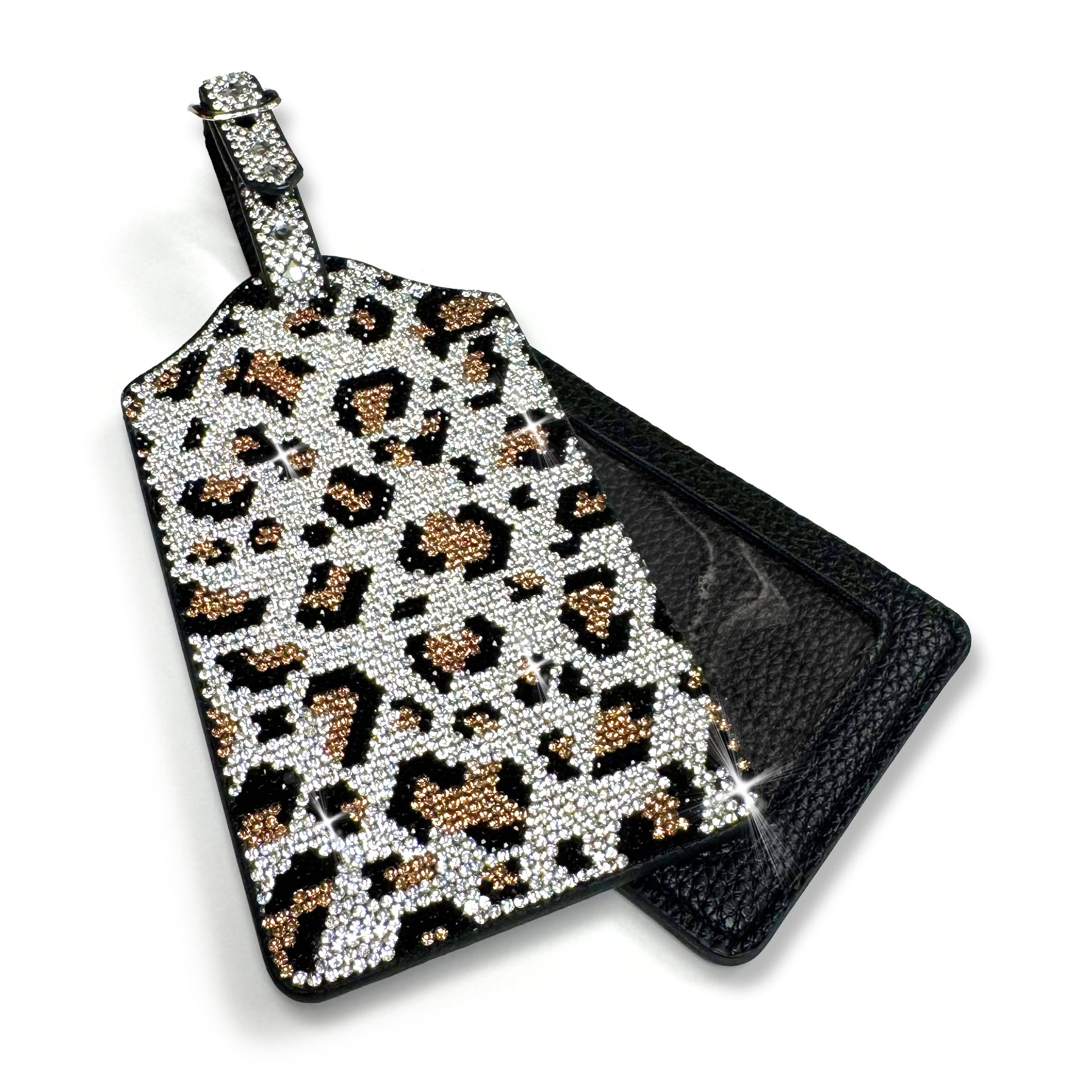 WILD LEOPARD LUX COLLECTION LUGGAGE TAG SILVER