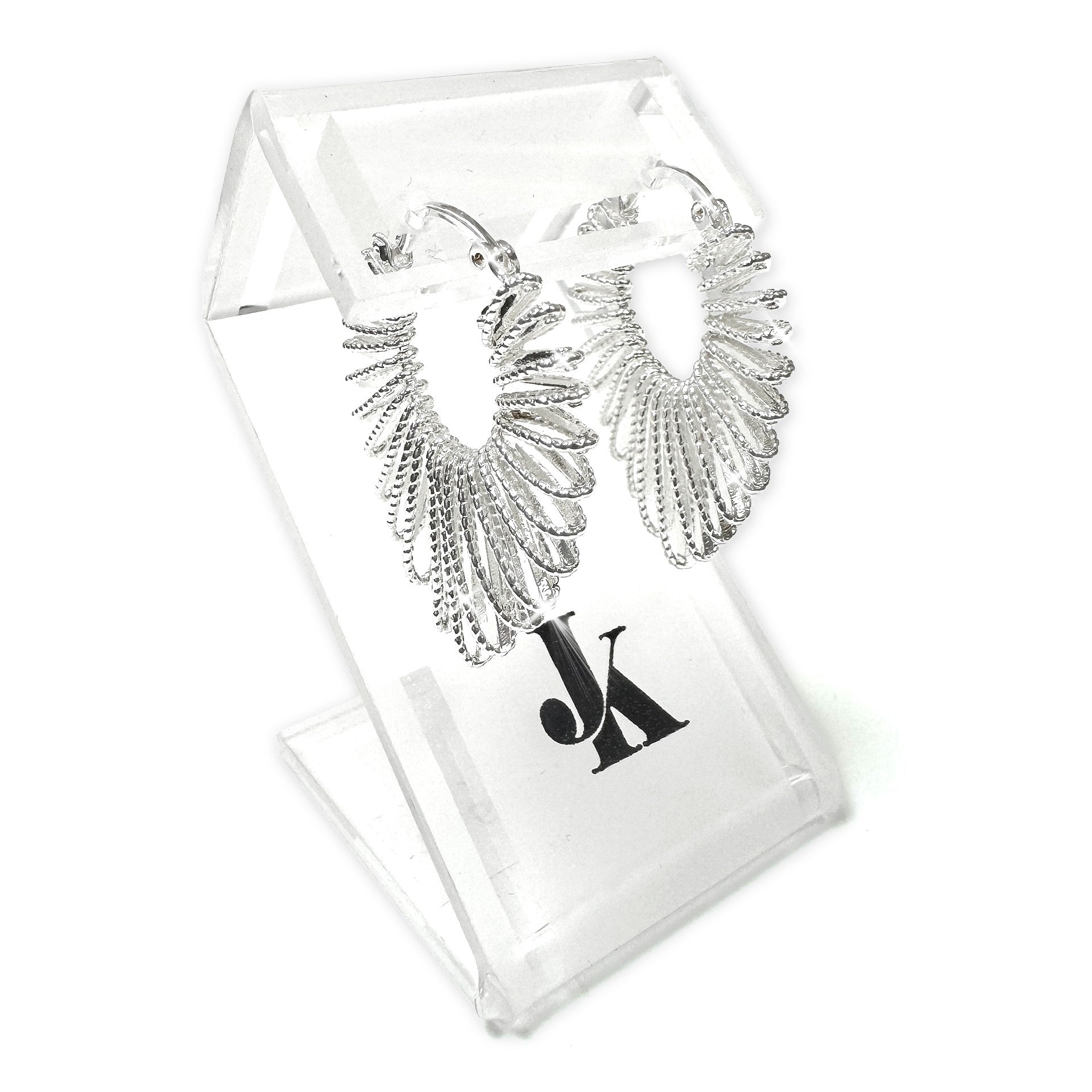 Jacqueline Kent Earring Silver Fanned