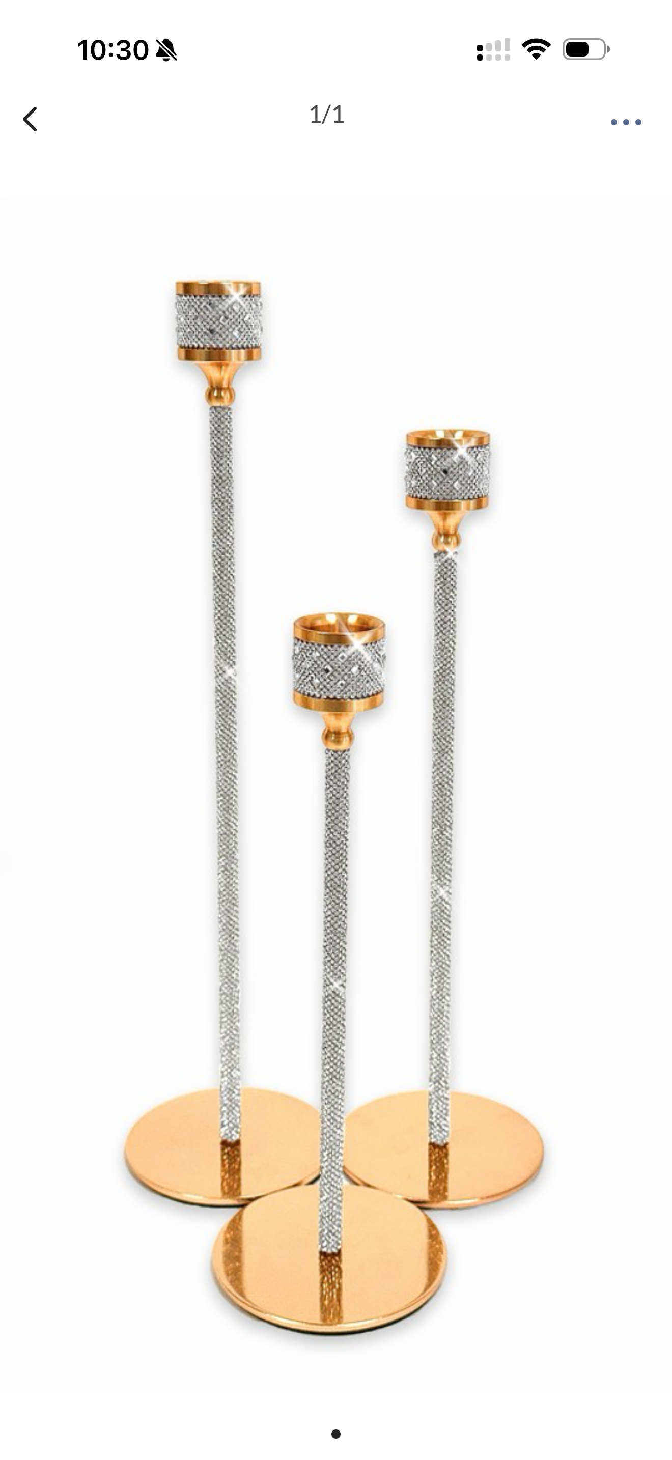 CANDLE STICK GOLD SILVER SET OF 3