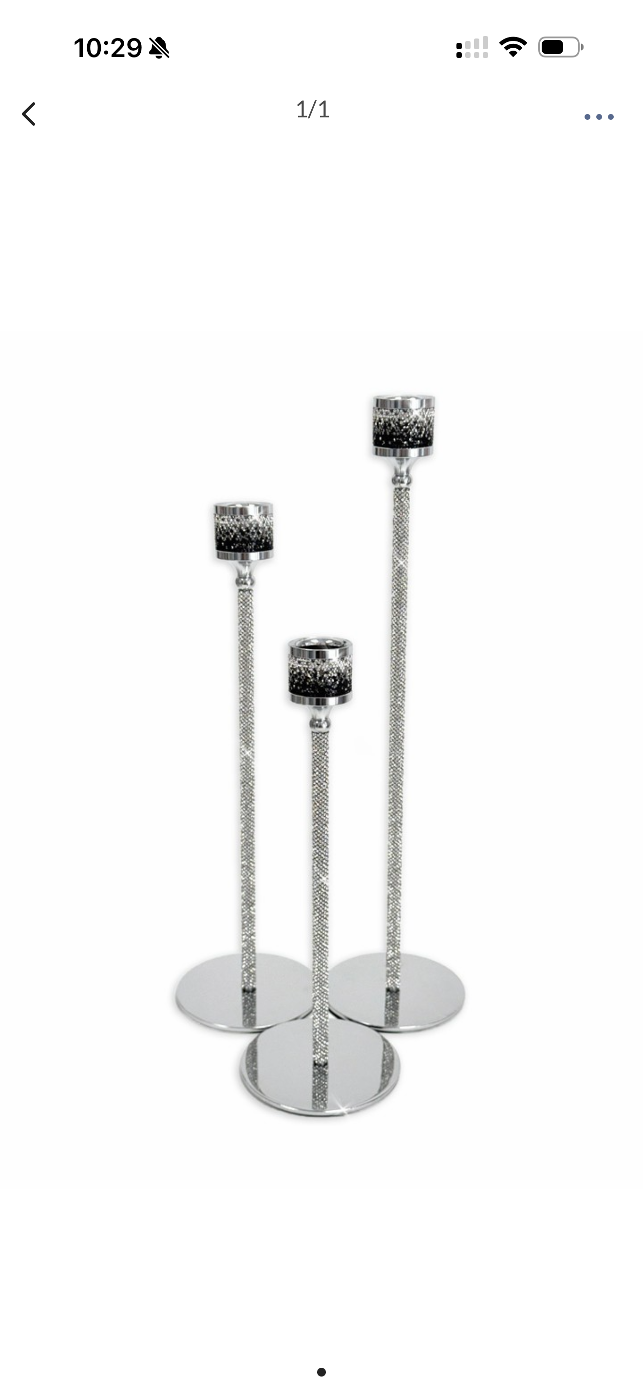 CANDLE STICK BLACK SILVER SET OF 3