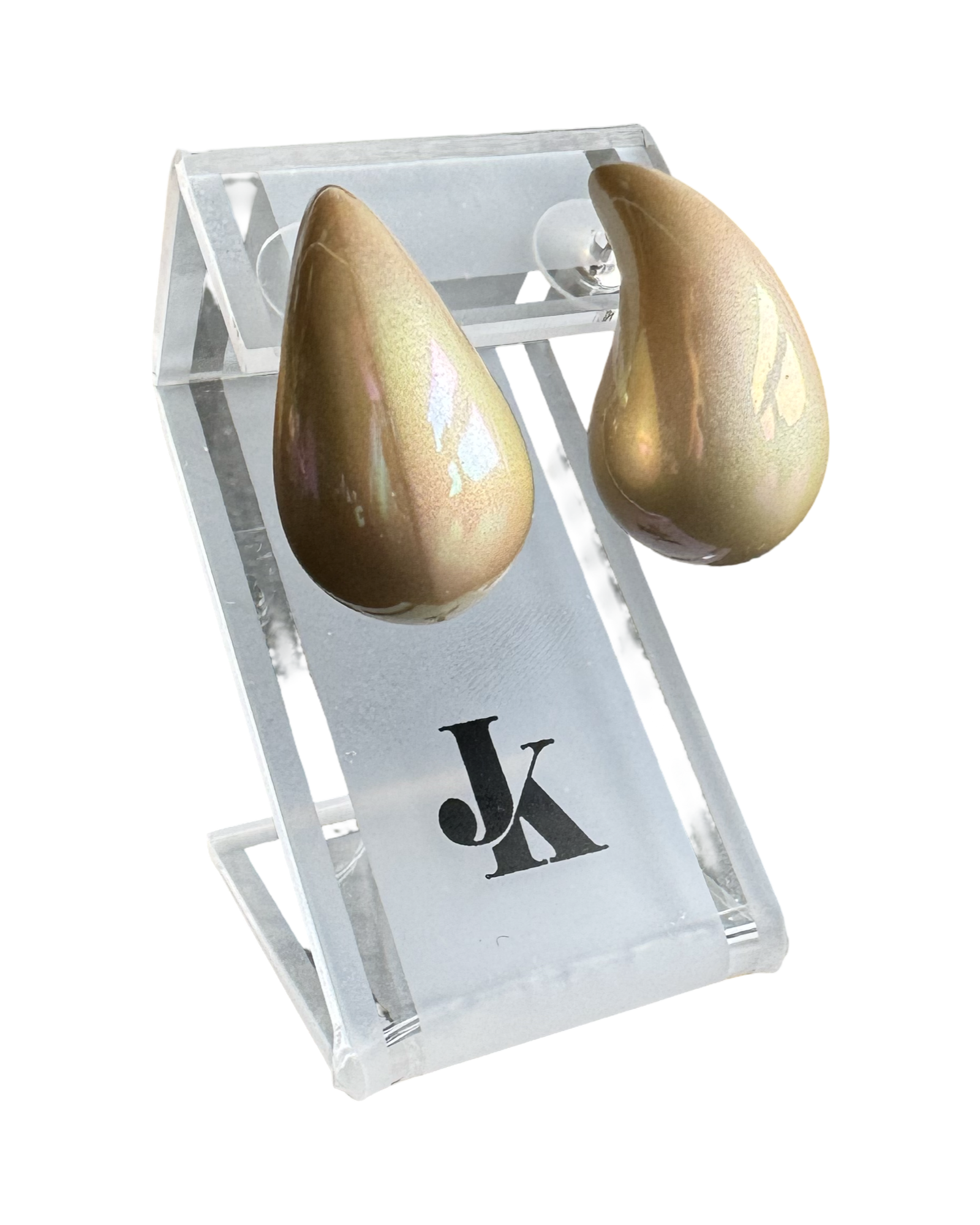 LUMINOUS TEARDROP EARRINGS - BRUSHED GOLD