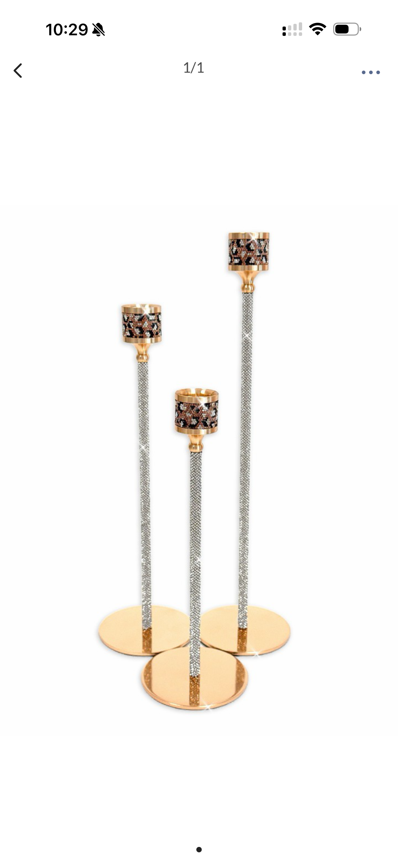 CANDLE STICK GOLD LEOPARD SET OF 3