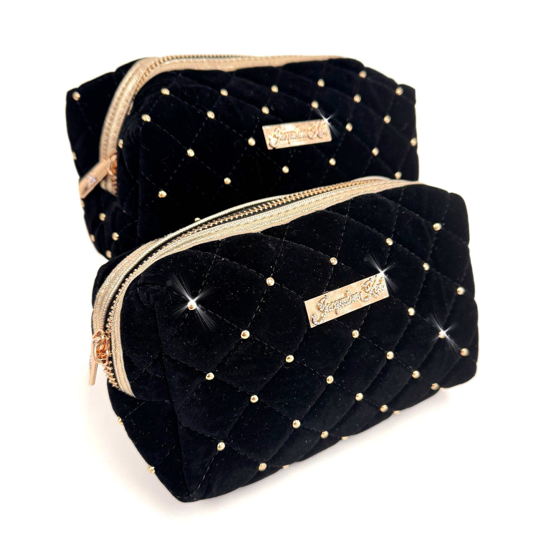 Jacqueline Kent Duo Make Up Pouch Set Black