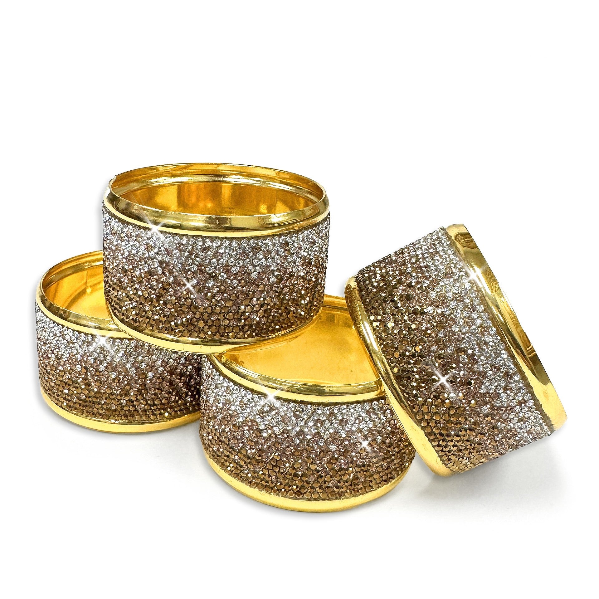 NAPKIN RING GOLD SILVER SET OF 4