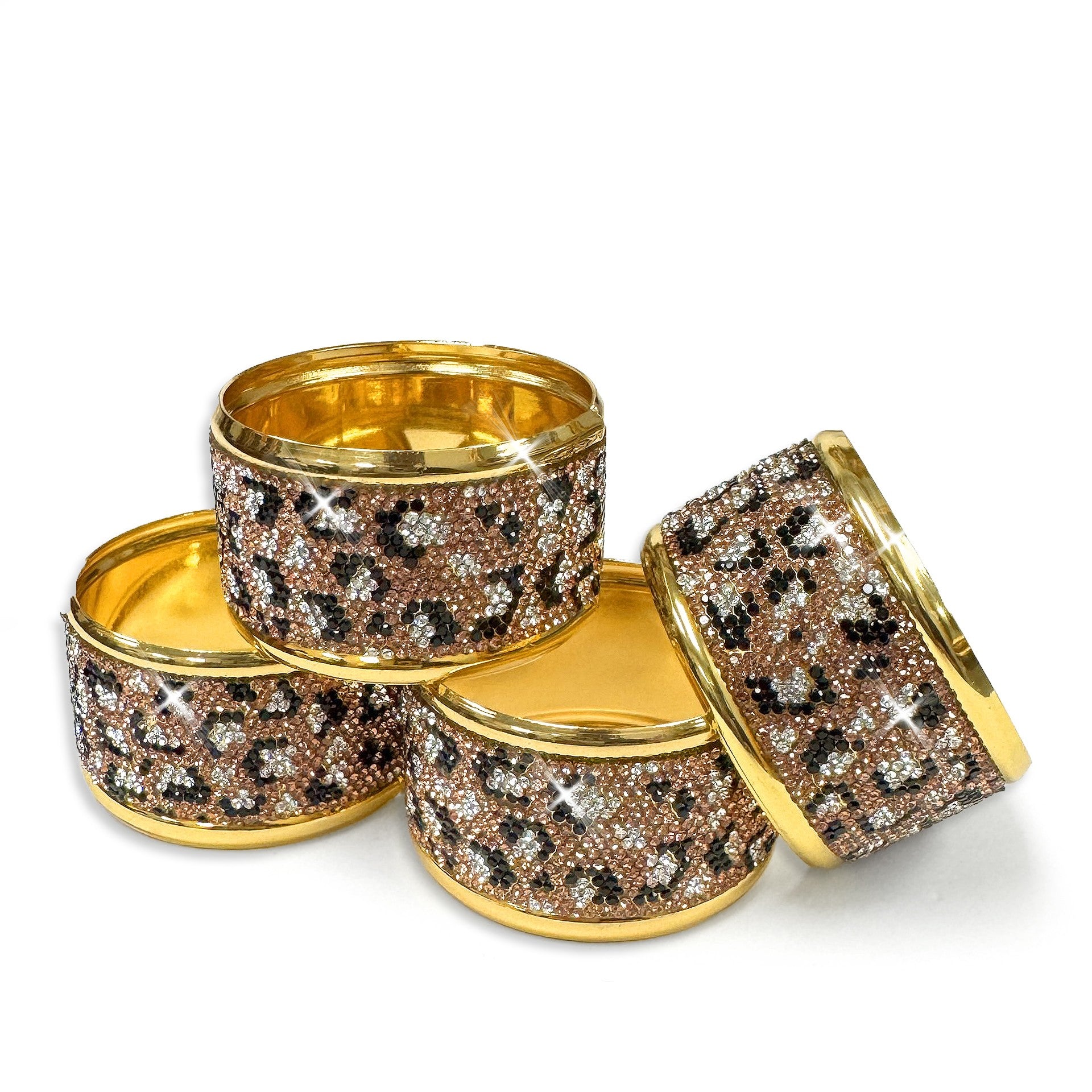 NAPKIN RING LEOPARD GOLD SET OF 4