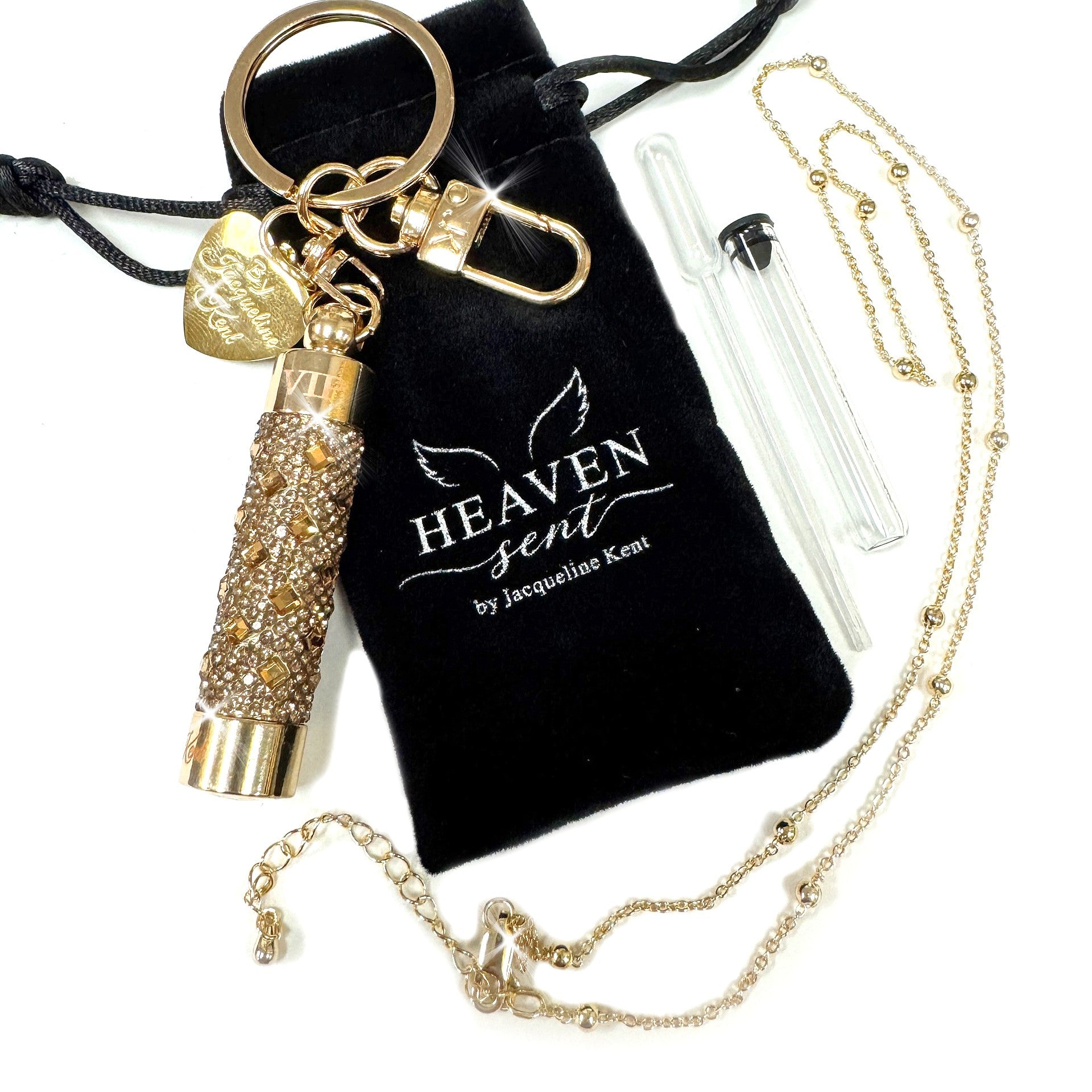 JEWELED PERFUME BOTTLE GOLD
