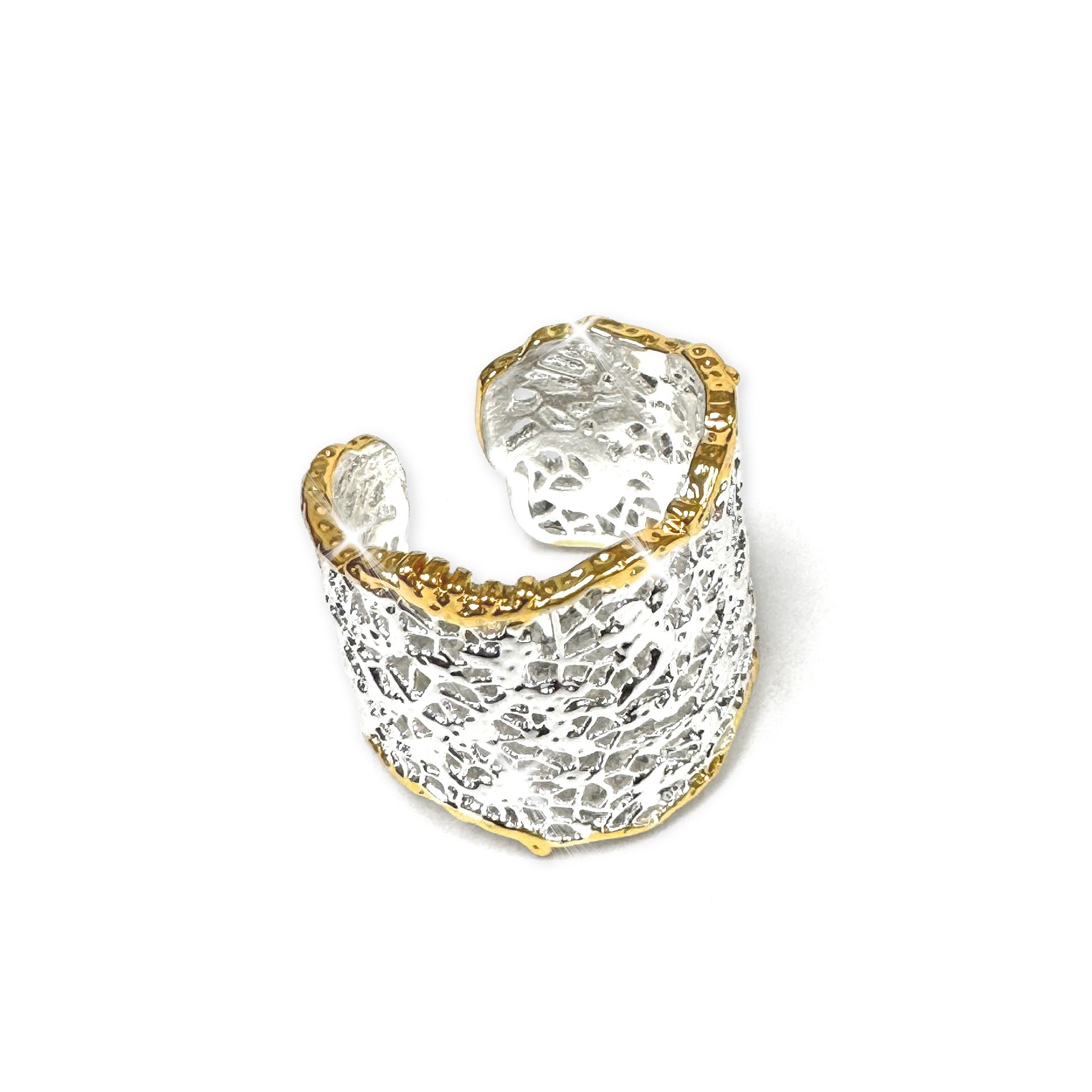 Jacqueline Kent Ring Mixed Lace Gold Silver
