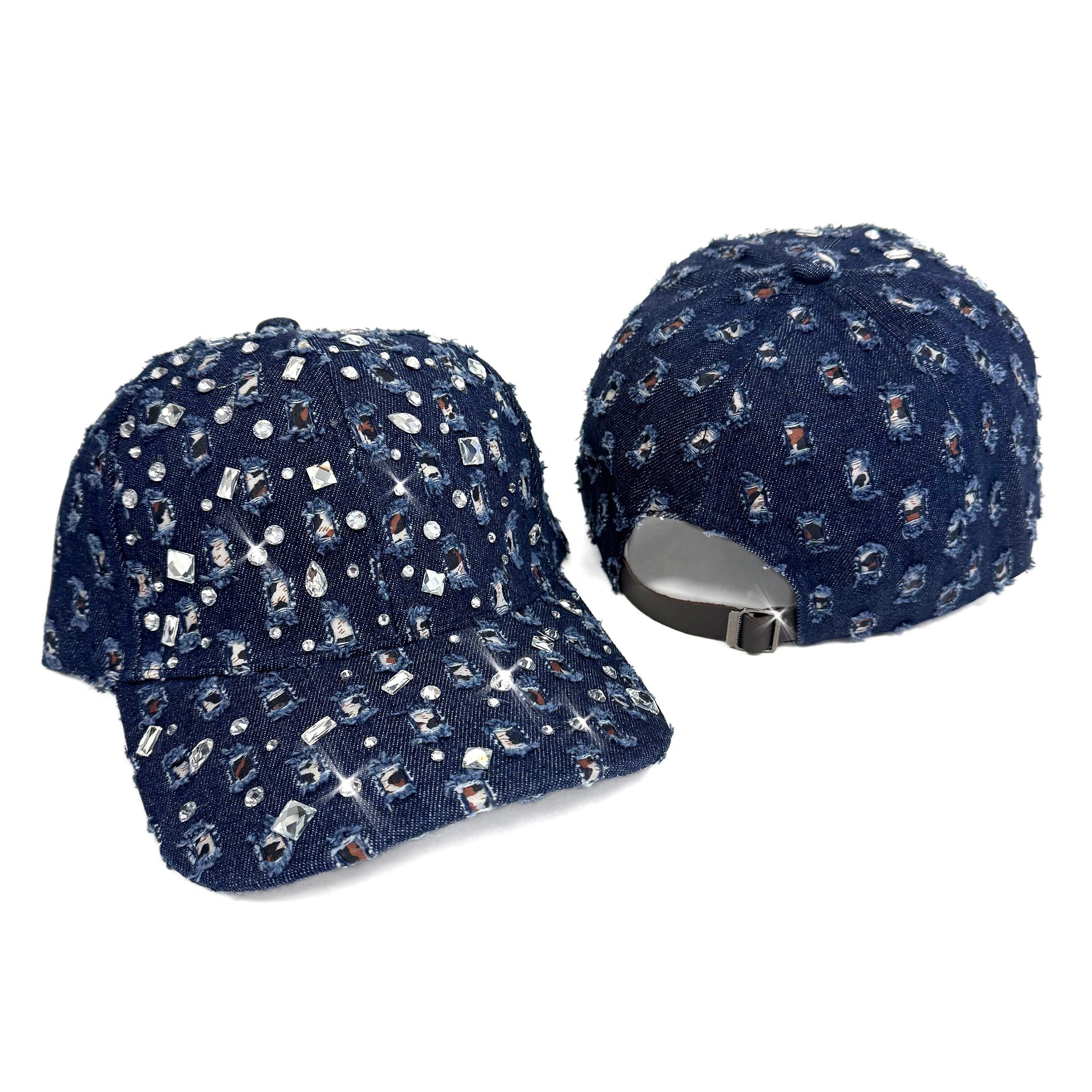 Jacqueline Kent Dark Blue Sparkle Crystal Ball Cap