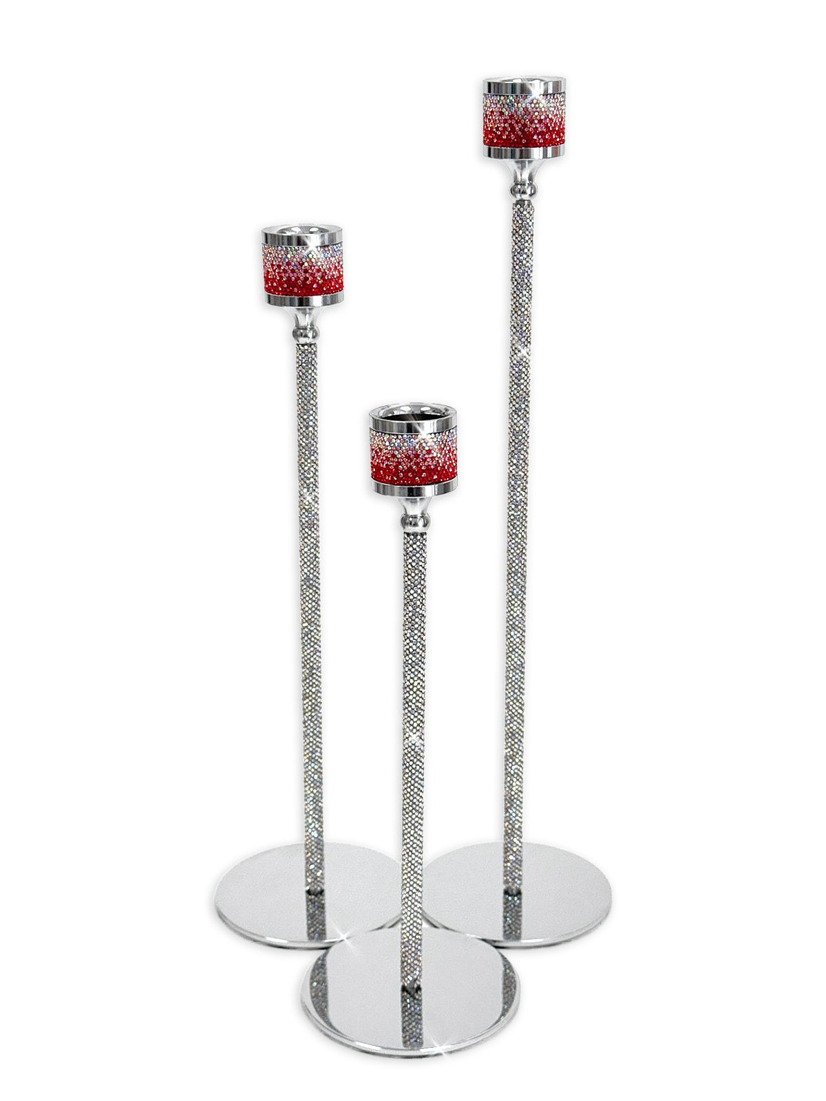 CANDLE STICK PINK AB SET OF 3