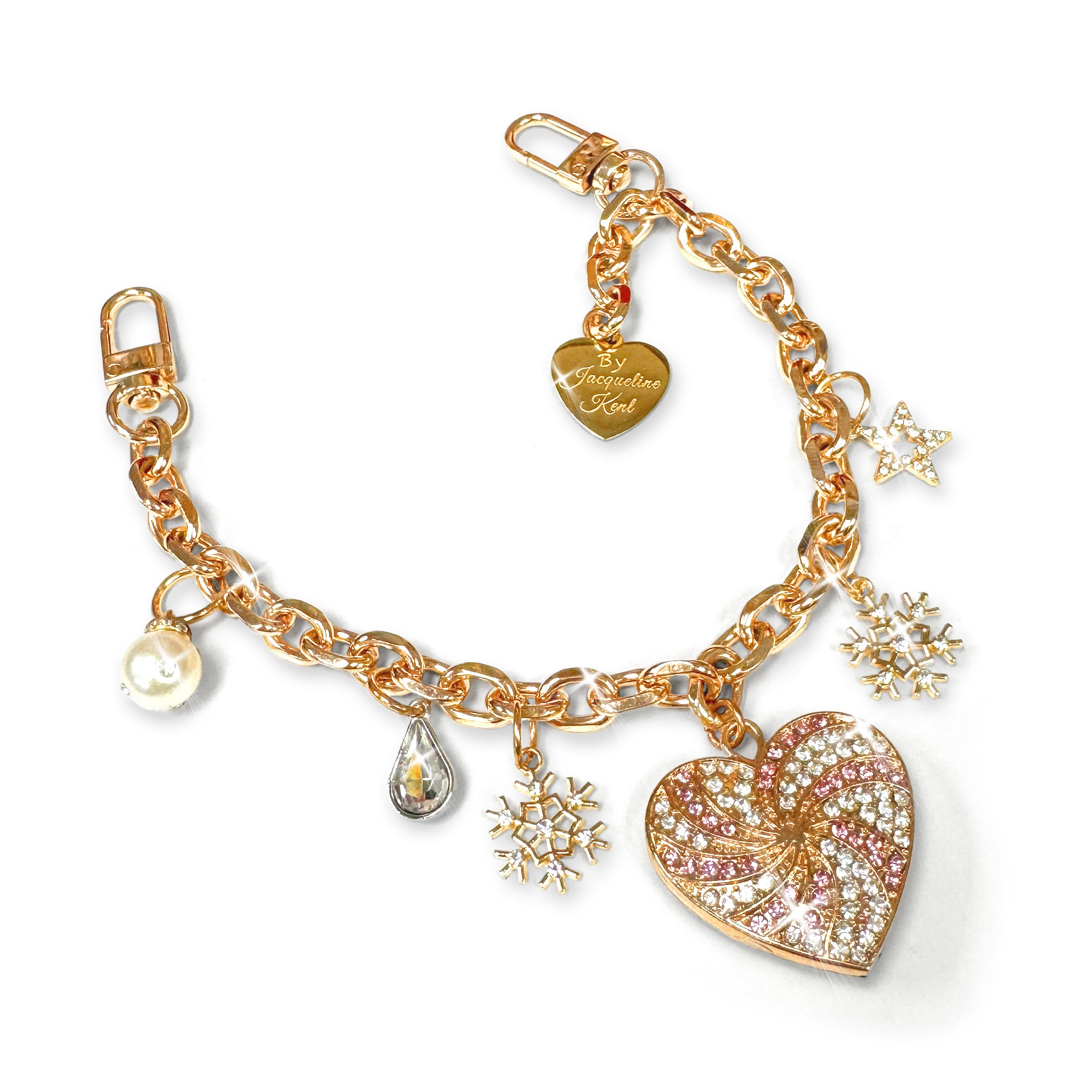 CHARMING CHAIN SPIRAL HEART PINK