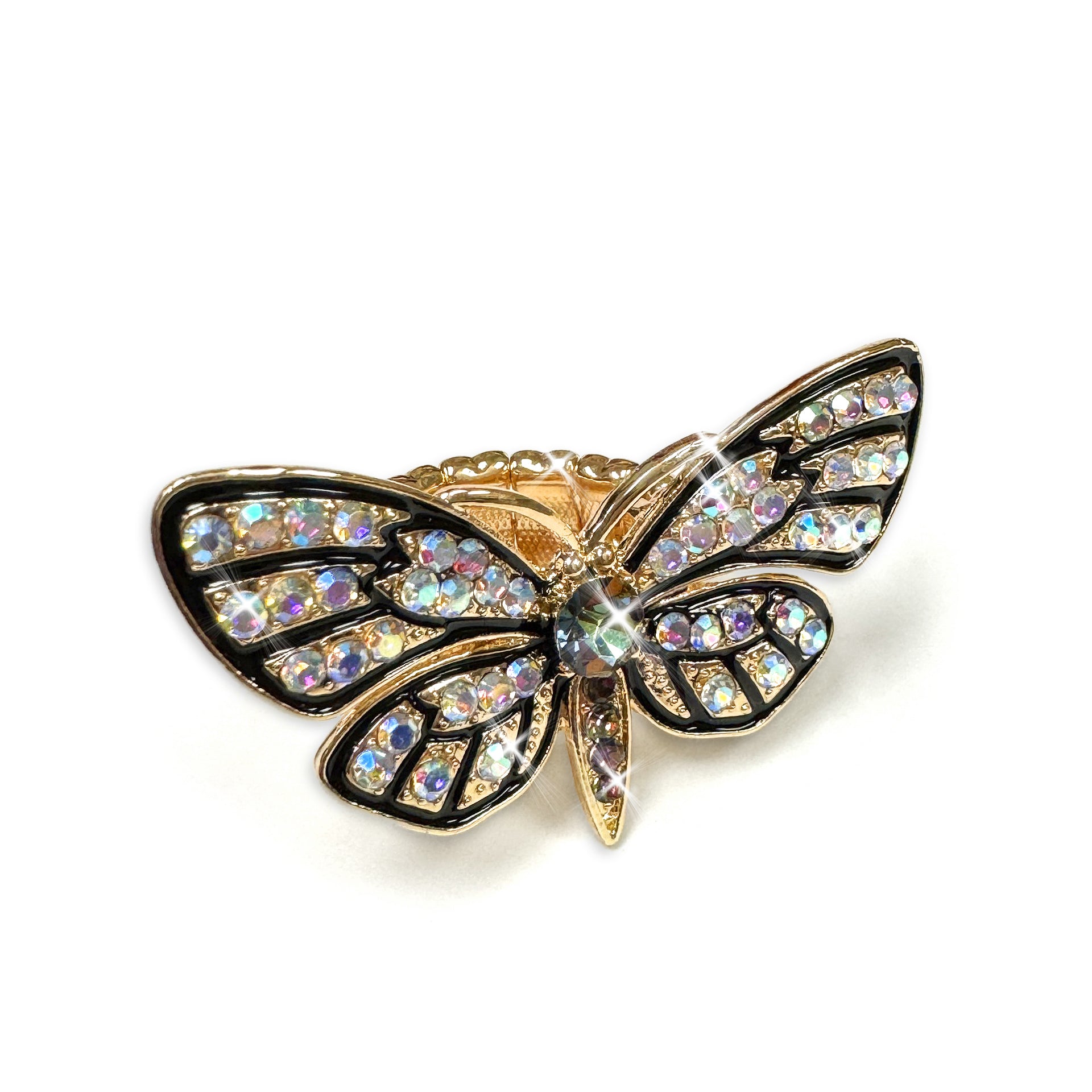 RHINESTONE BUTTERFLY RING