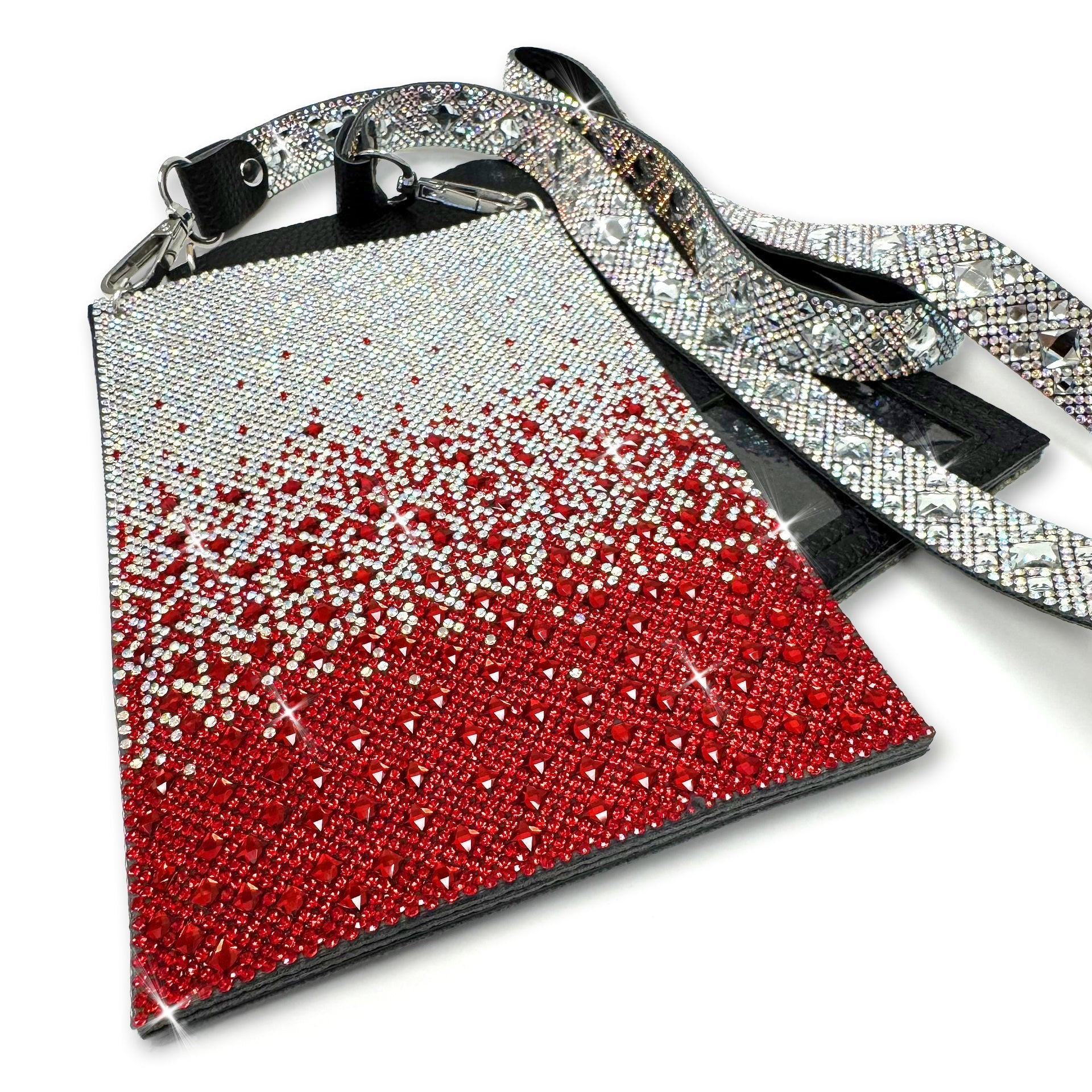 CELLPHONE PURSE RED SILVER OMBRE