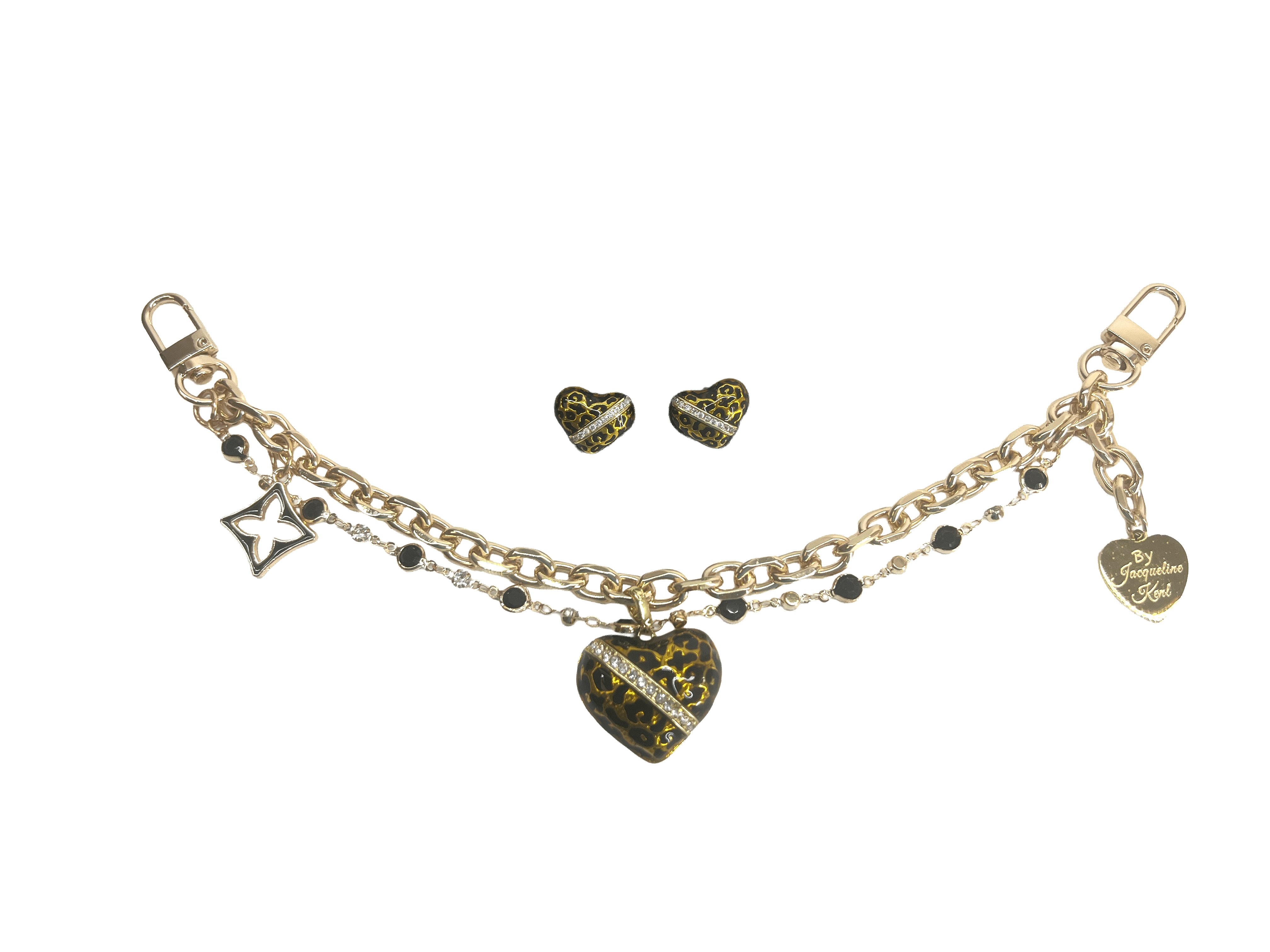 CHARMING CHAIN HEART GOLD BLACK