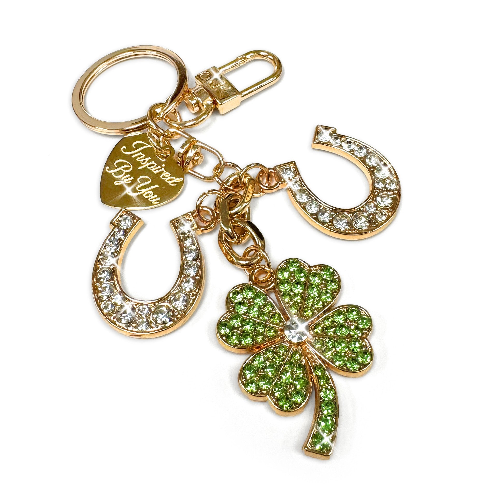 Jacqueline Kent Luck of the Turf Purse Charm Gold Horseshoe Clover Crystal