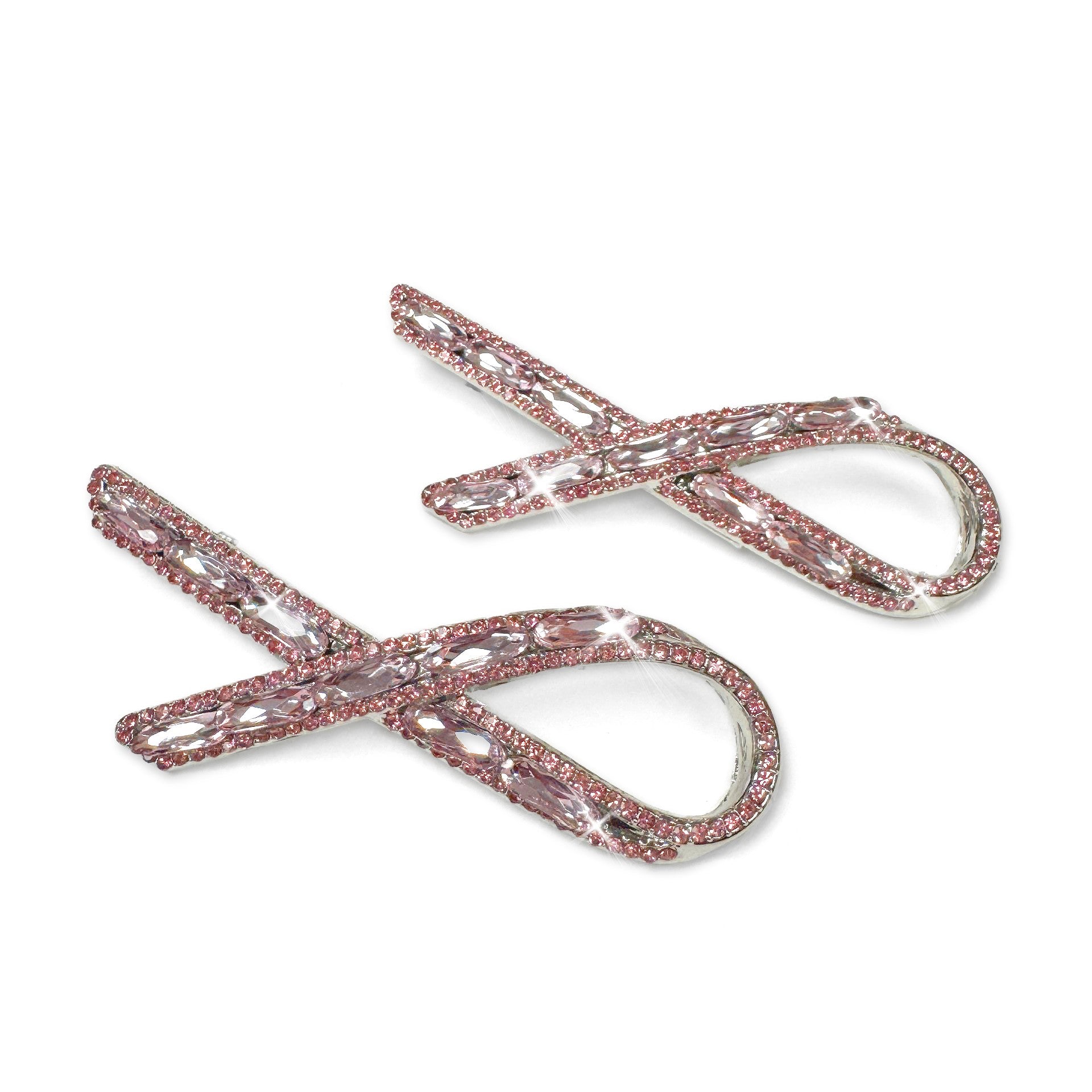 Jacqueline Kent Pink Crystal Ribbon Hair Clip