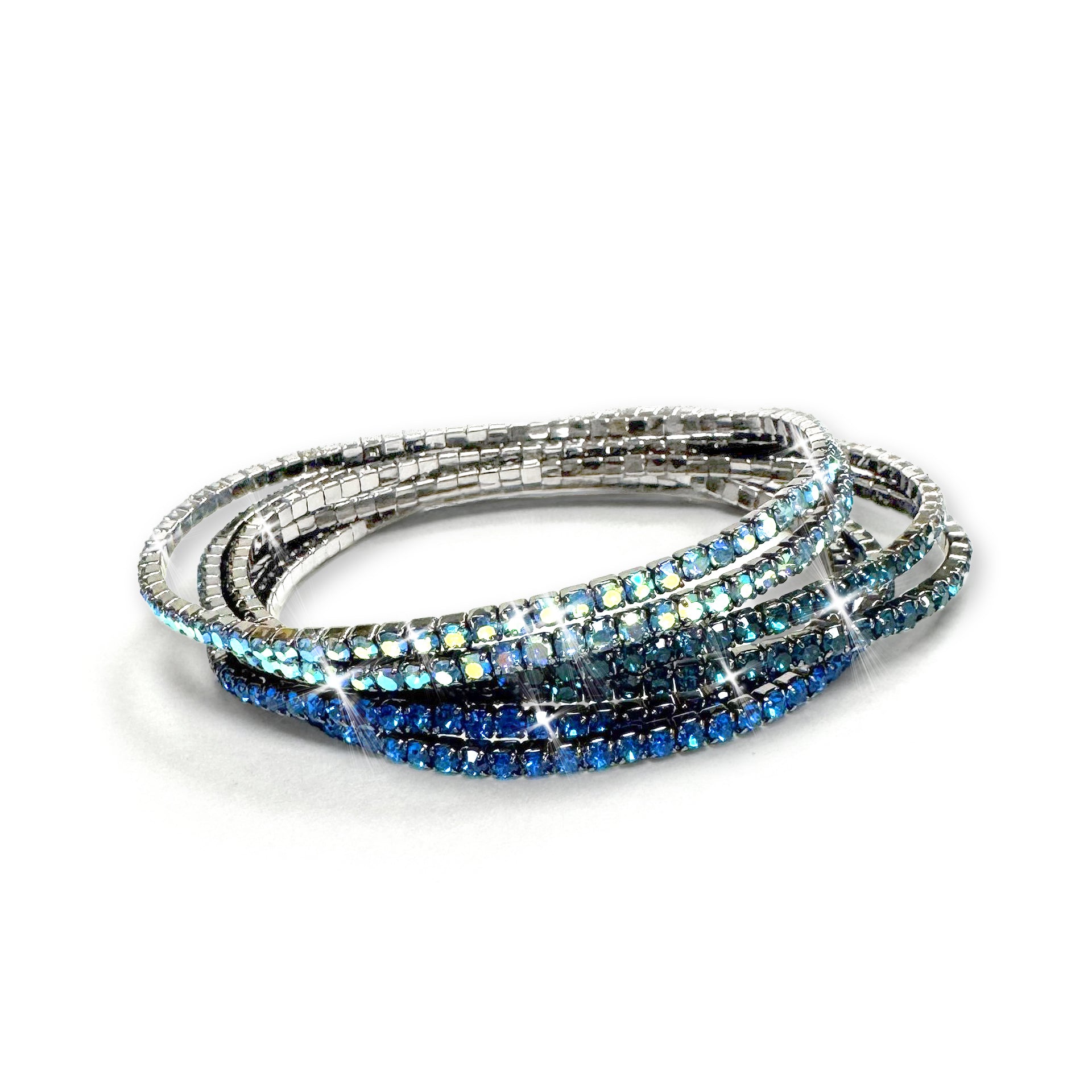 STRETCH CRYSTAL BRACELETS BLUE