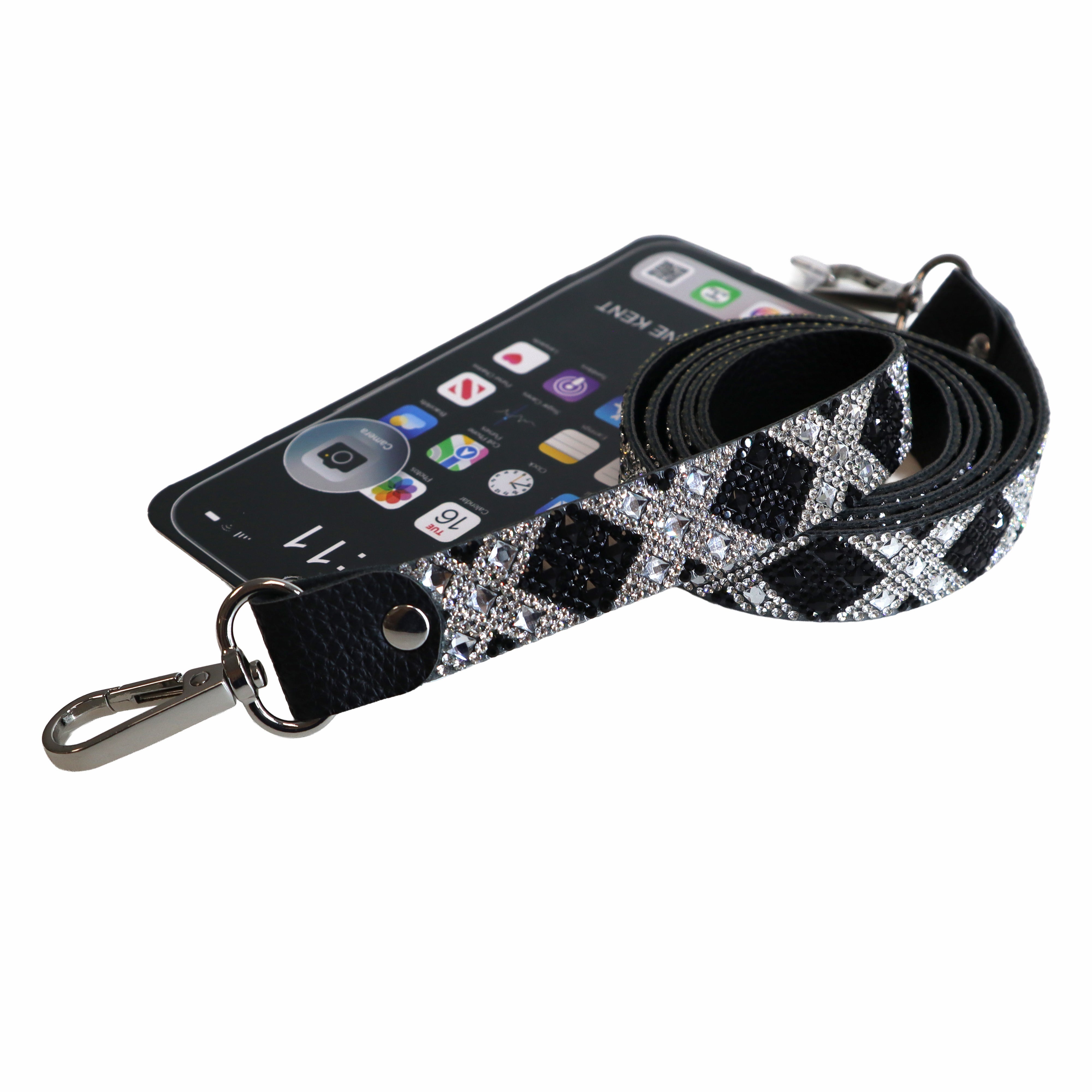 STARRY NIGHT PHONE LONG LANYARD SILVER BLACK