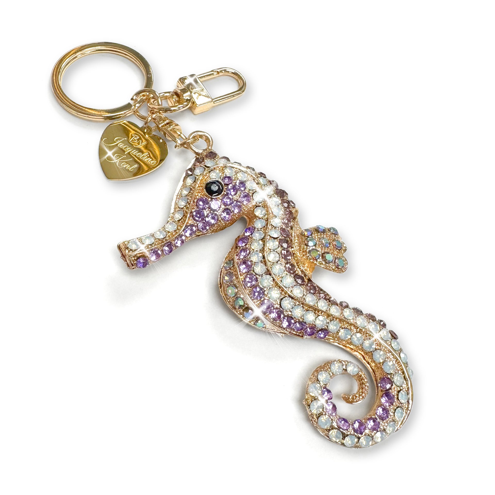 PURSE CHARM SEAHORSE GOLD PURPLE
