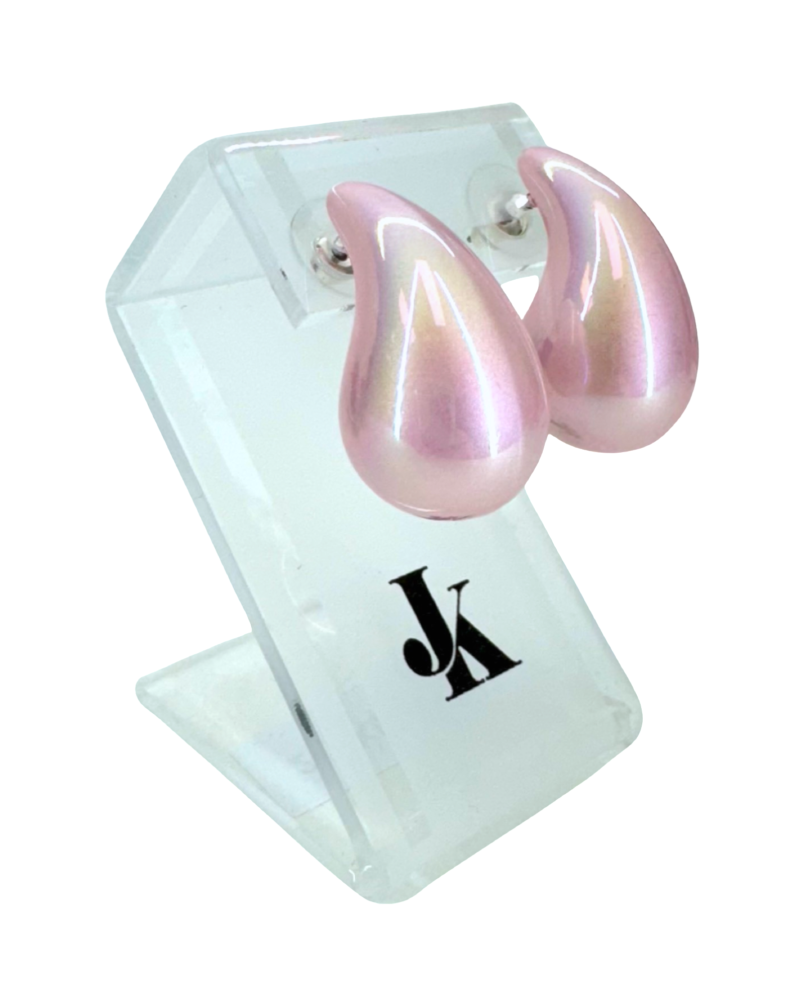 LUMINOUS TEARDROP EARRINGS - PINK