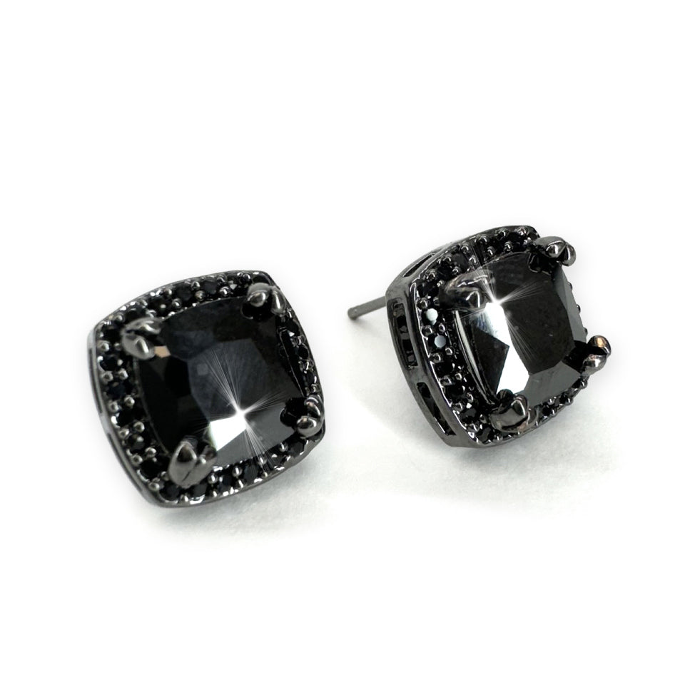 EARRING MIDNIGHT CRYSTAL STUD BLACK