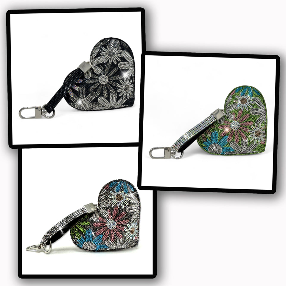 FLOWER POWER HEART PURSE CHARM ASSORTMENT