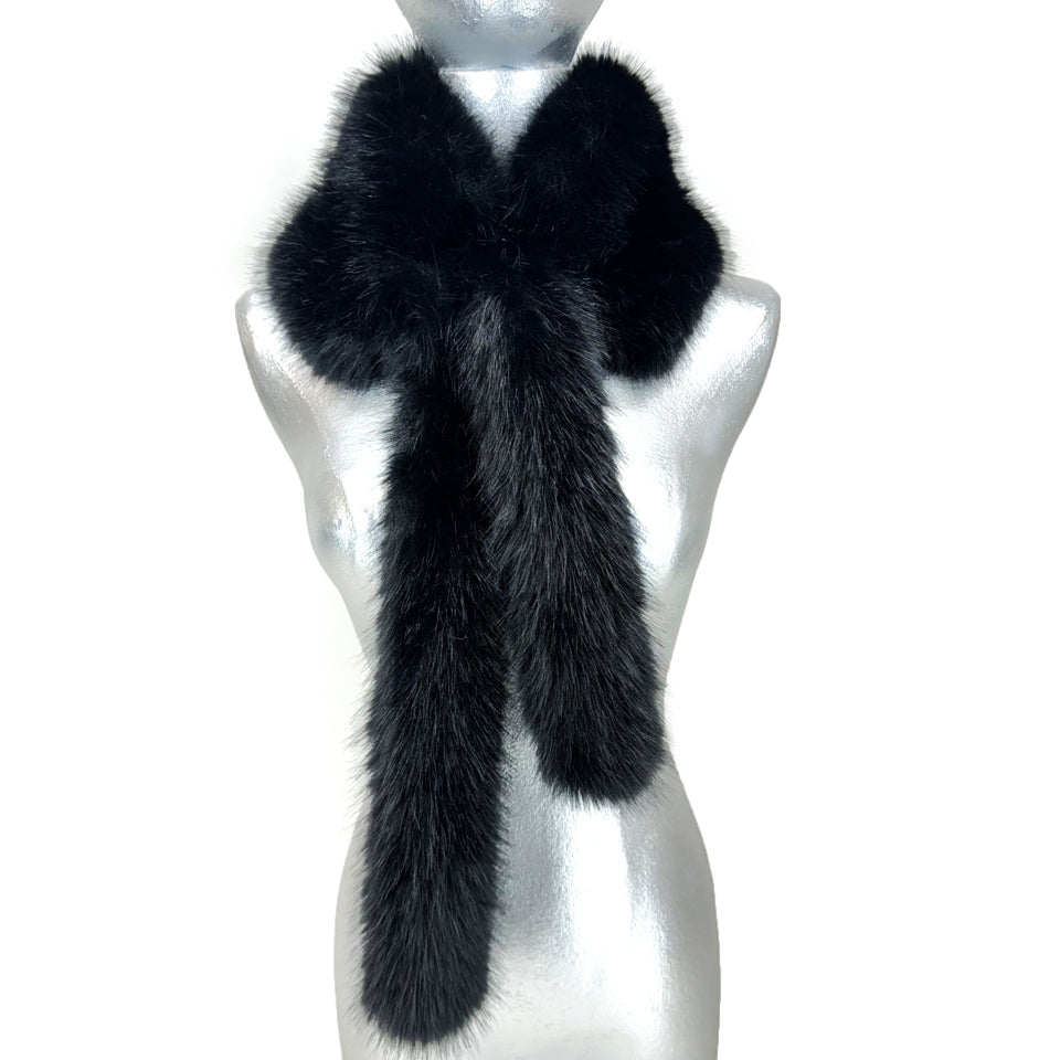 FAUX FUR FANTASY - FUR STOLE BLACK