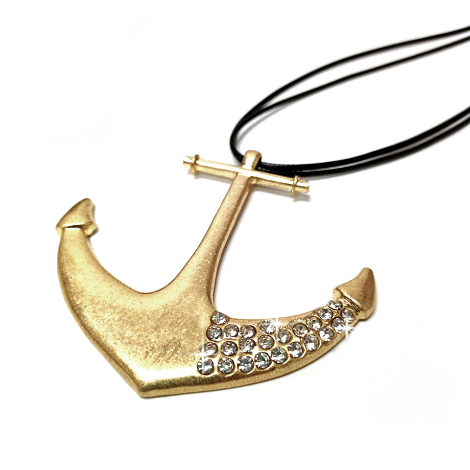 NECKLACE DIAMOND ANCHOR GOLD