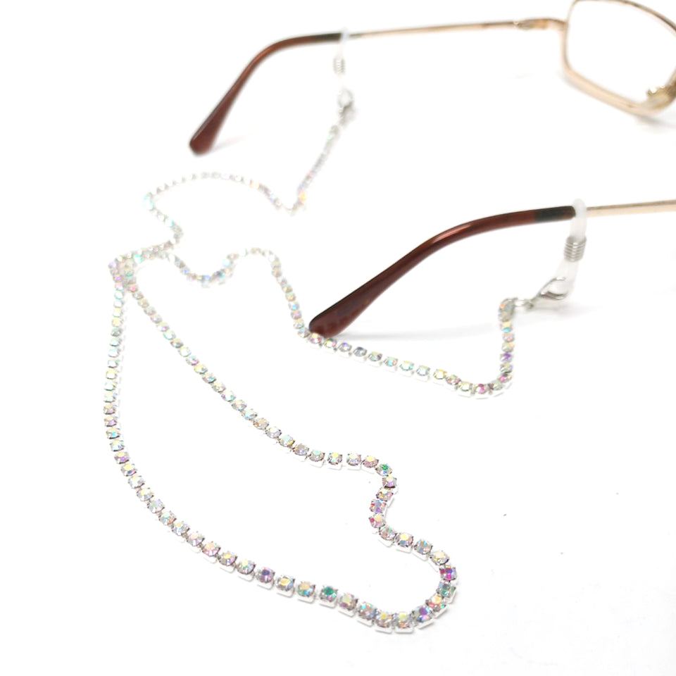 EYEGLASS/MASK LANYARD RHINESTONE AB