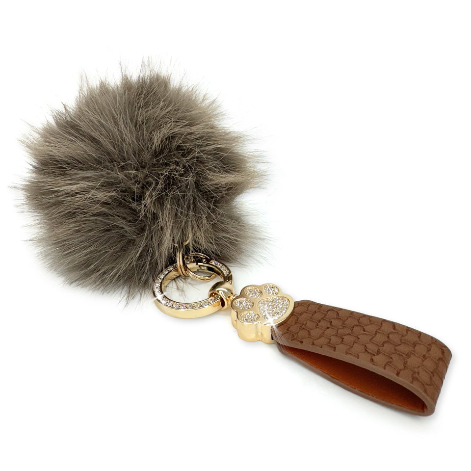 FAUX FUR FANTASY - PENDANT KEYCHAIN BROWN