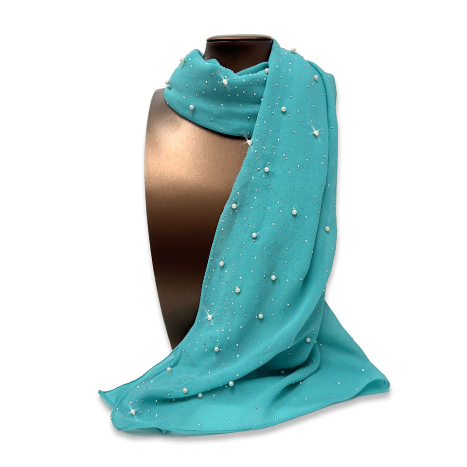 SCARF EMBELISHED TURQUOISE