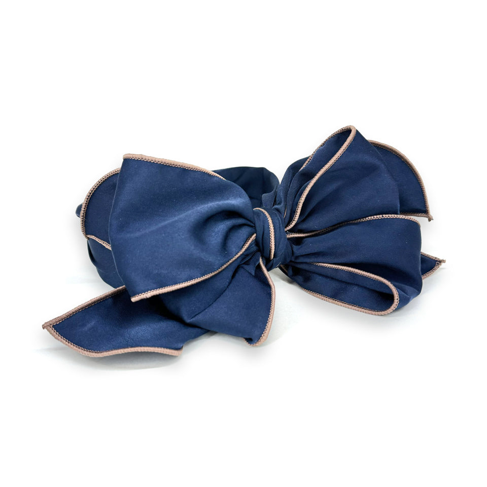 HAIRBAND SINGLE BOW NAVY