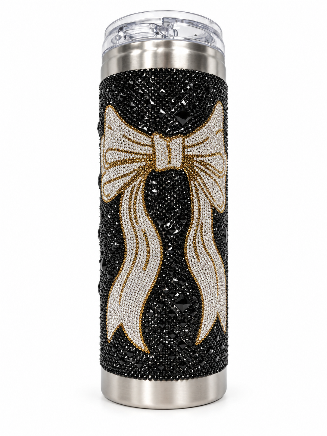 CRYSTAL TUMBLER LIGHT BLACK  BOW