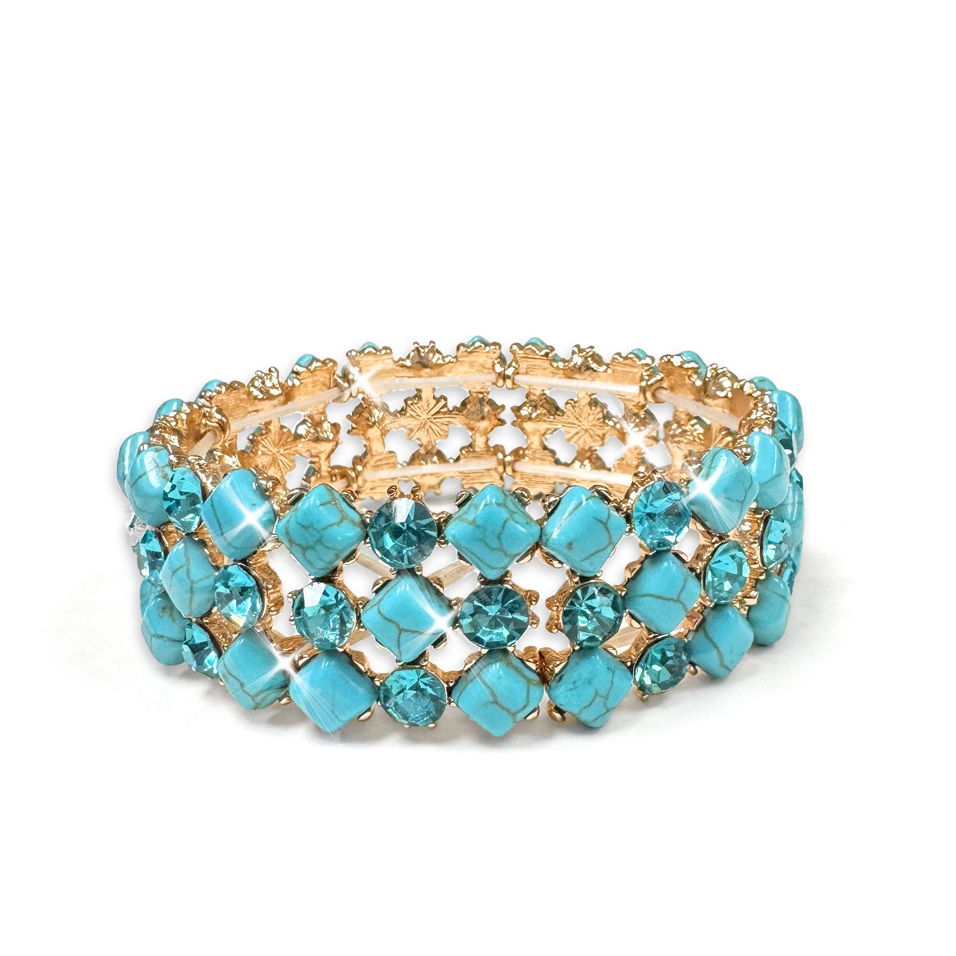 Jacqueline Kent Sea Foam Whisper Bracelet – Turquoise Stretch