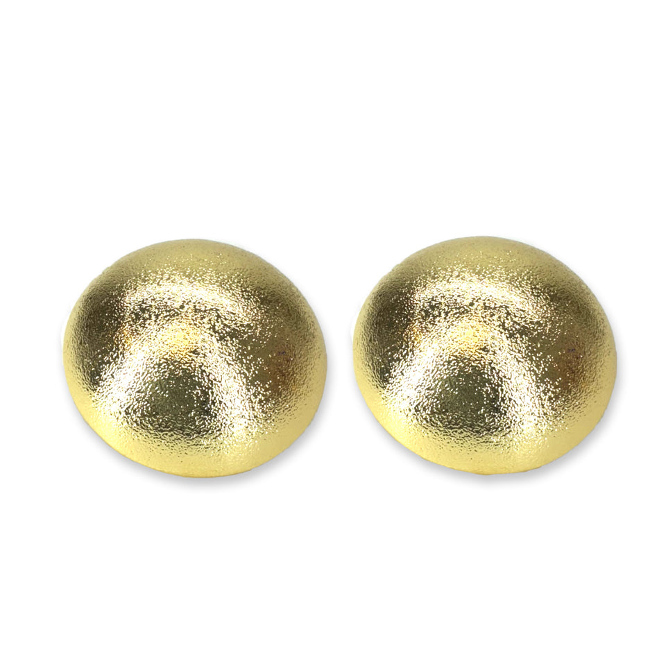 EARRING LARGE MATTE BUTTON GOLD