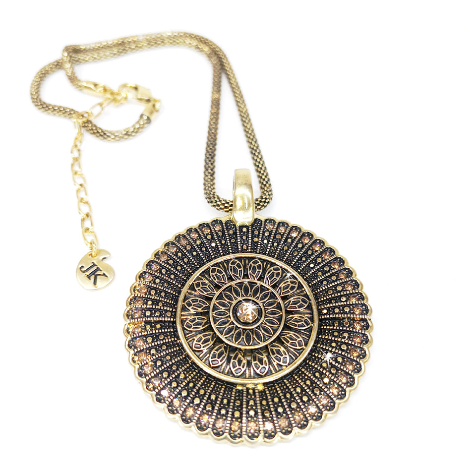 NECKLACE AMBER AZTEC