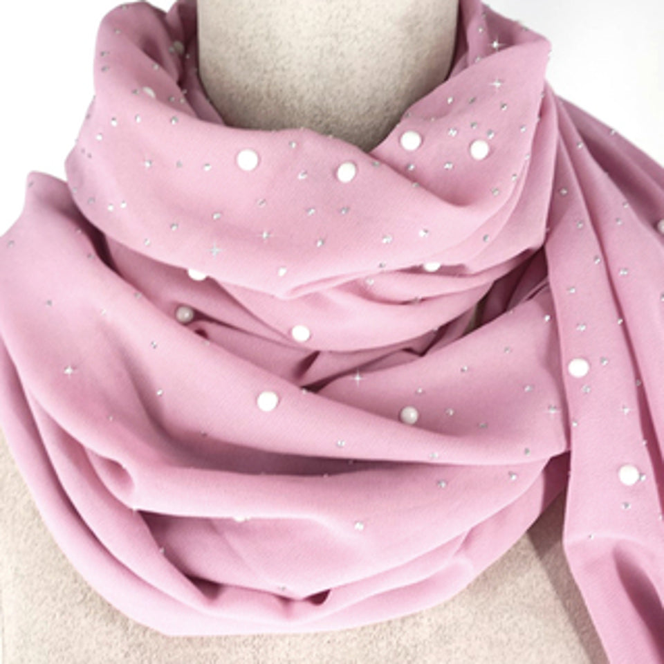 SCARF EMBELISHED PINK