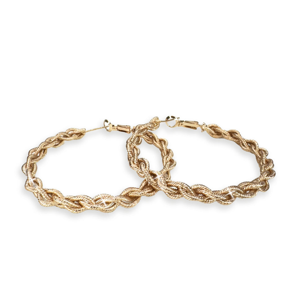 EARRING 50MM ROPE CHAIN GOLD