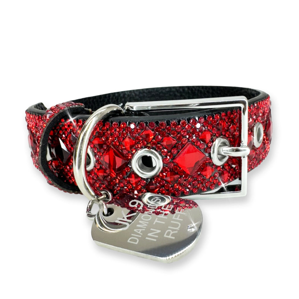 LIGHT RED DOG COLLAR MEDIUM