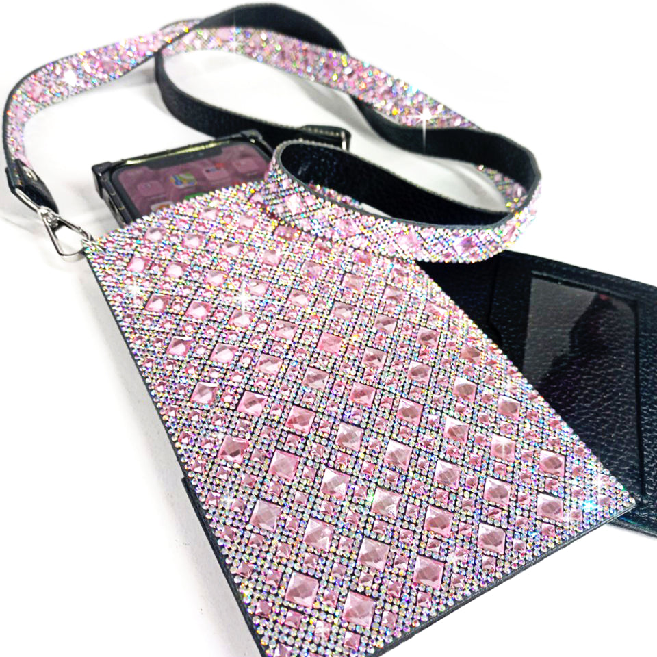 ROYAL ICE CELLPHONE PURSE FLAMINGO PINK DIAMOND