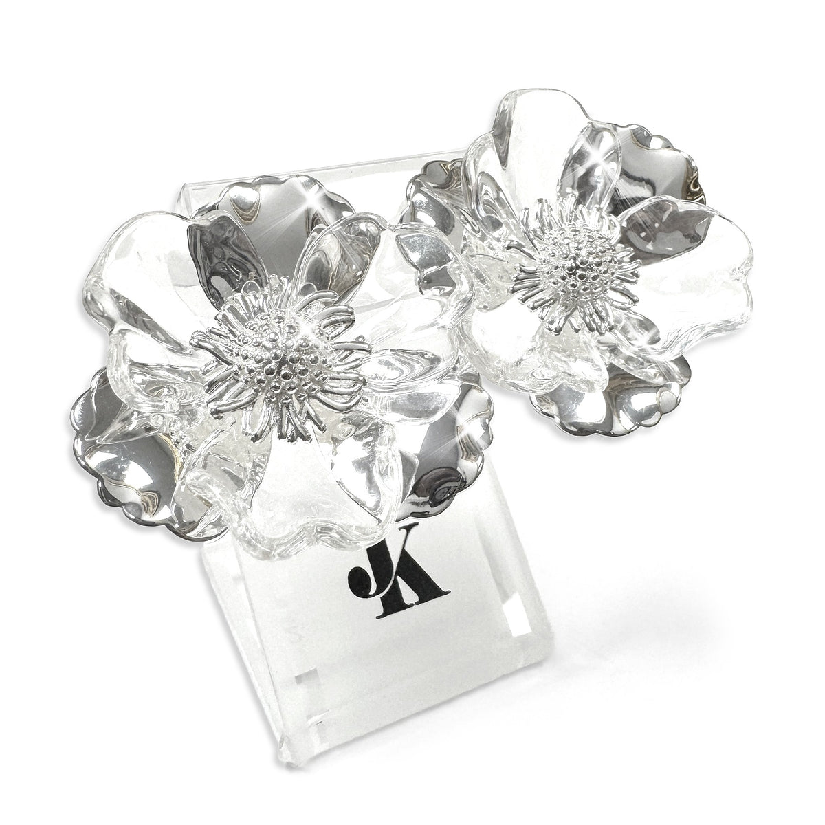 Jacqueline Kent Earring Open Flower Silver