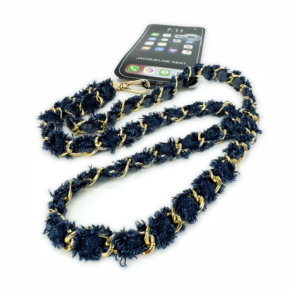 LUX LONG PHONE LANYARD NAVY