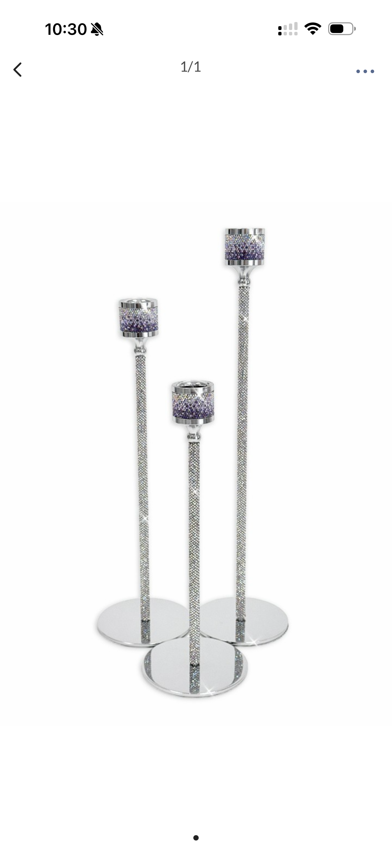 CANDLE STICK PURPLE AB SET OF 3