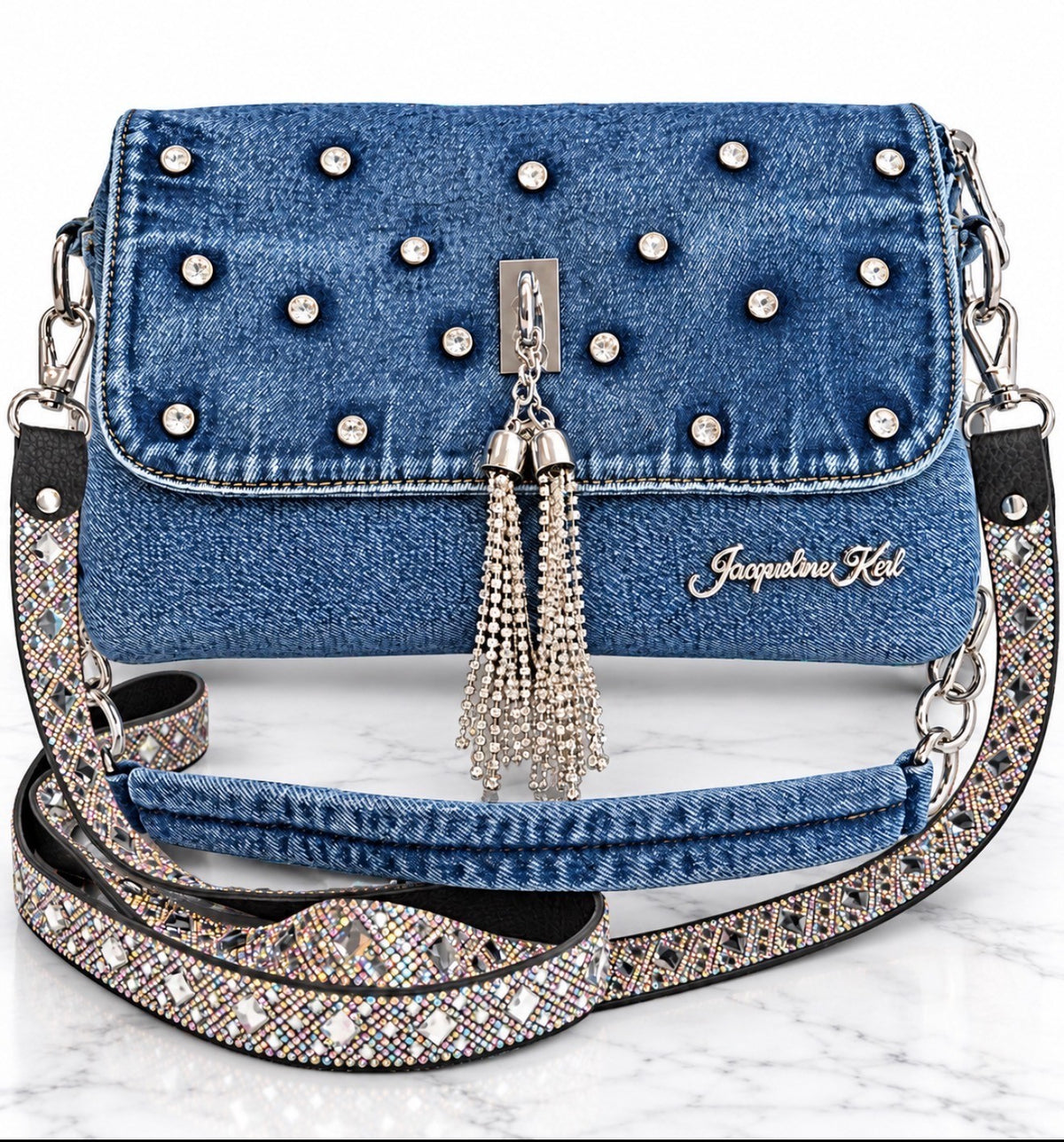 DENIM & DIAMONDS PURSE PEARL **PRE SALE WITH BONUS ITEM**