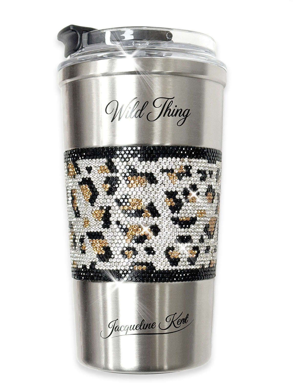 SIGNATURE SERIES COFFEE CUP LEOPARD SILVER