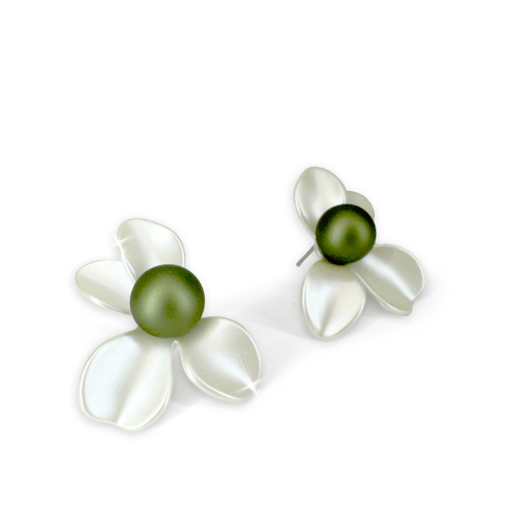 EARRING SPRING POSEY WHITE GREEN