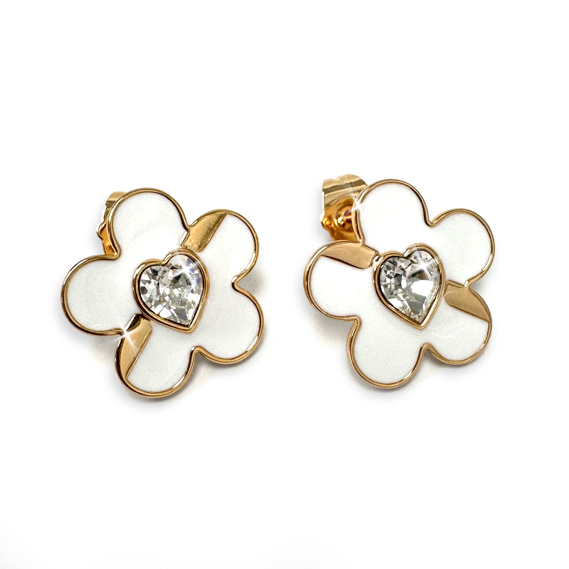 EARRING DAISY CLEAR CRYSTAL