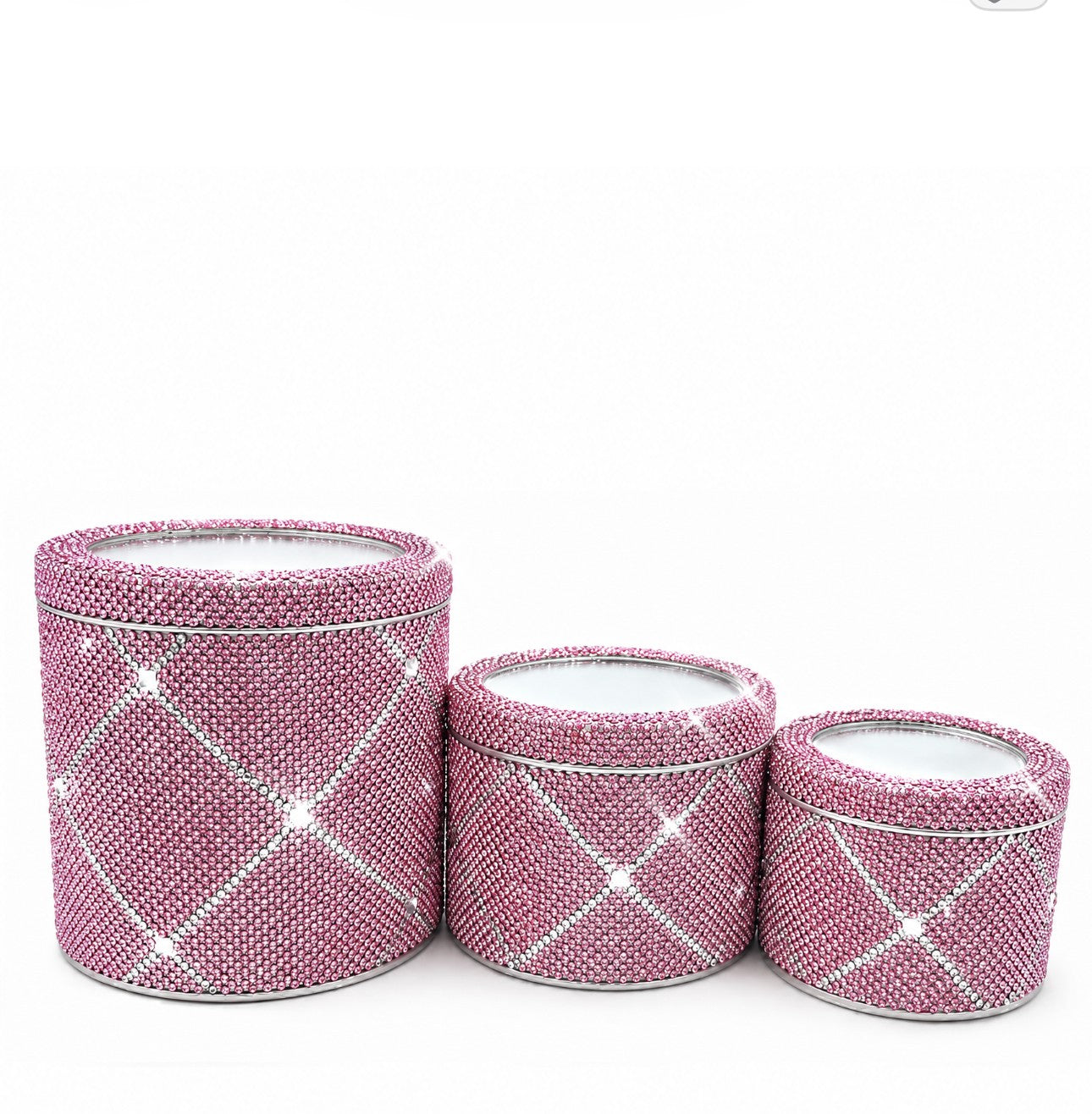 Jacqueline Kent Jewelry Container Set Pink Silver