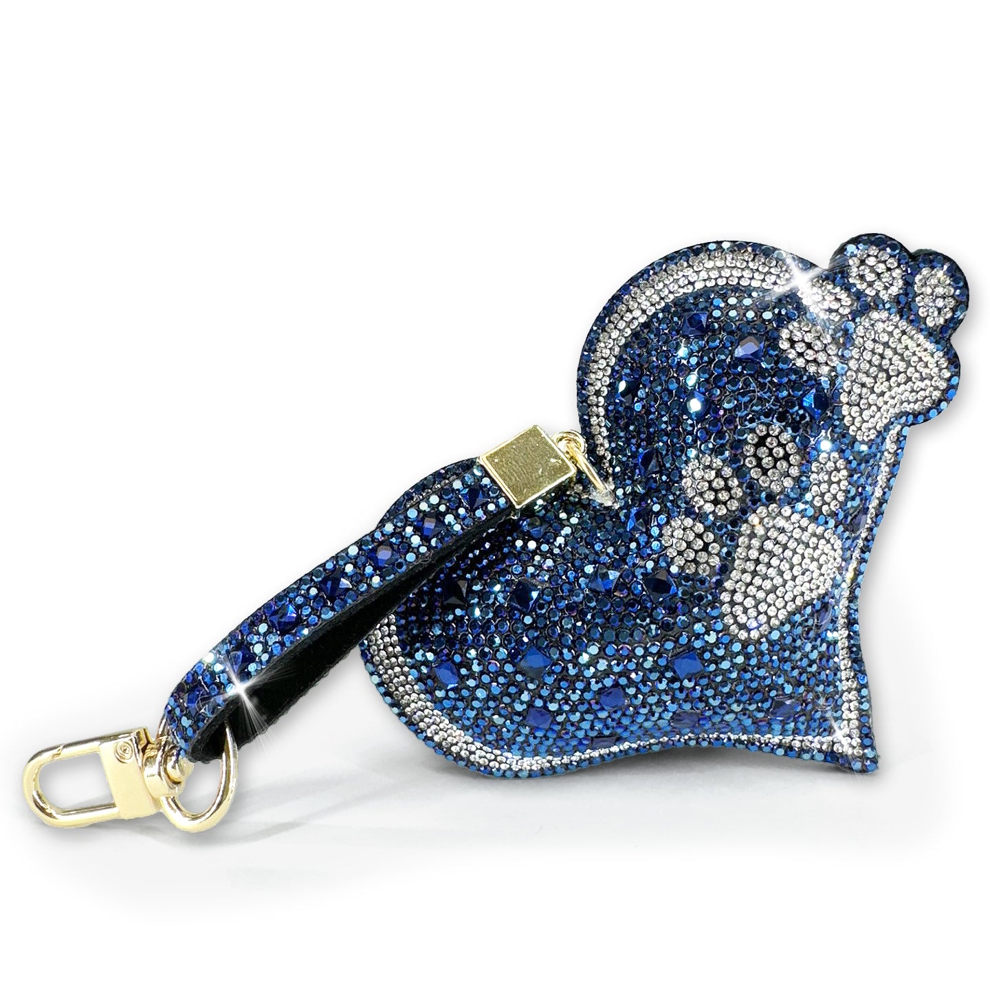 DIAMONDS IN THE RUFF HEART PURSE CHARM BLUE